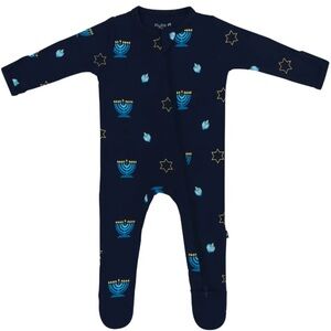 Kyte BABY Navy Blue Hanukkah Footie